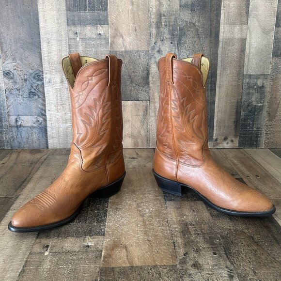 Nocona Round Toe Brown Western Cowboy Boots Mens 10.5 D - Picture 11 of 12